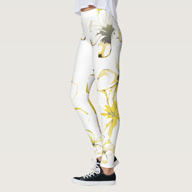 Candid Plumeria Leggings (Left)