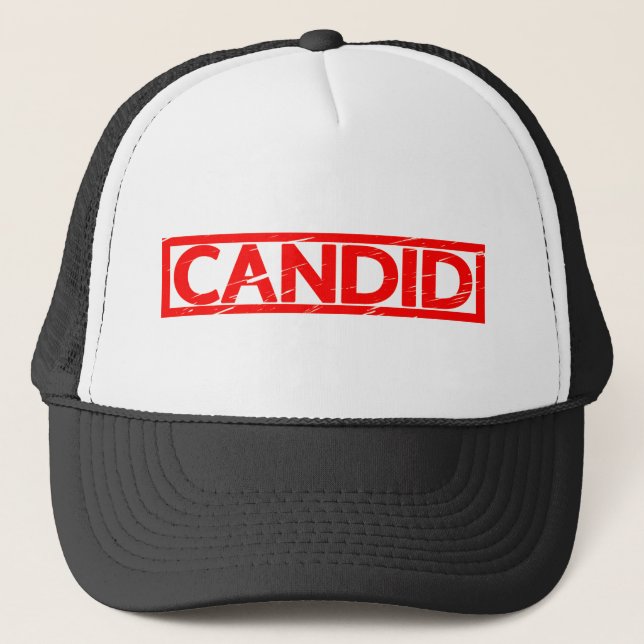 Candid Stamp Trucker Hat (Front)