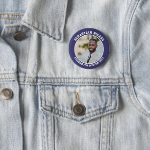 Candidate for election personalised photo 6 cm round badge