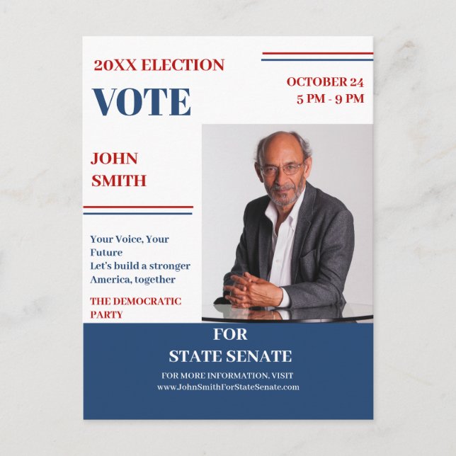 Candidate Introduction Political Campaign Postcard (Front)