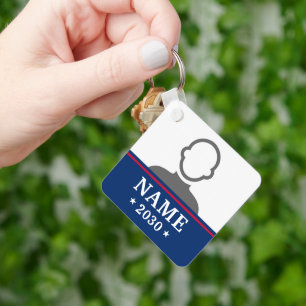 Candidate name political election campaign photo key ring
