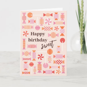 Candies and lollipops sweet birthday card