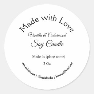 candle add q r code business  classic round sticker