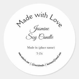 candle add q r code business  classic round sticker