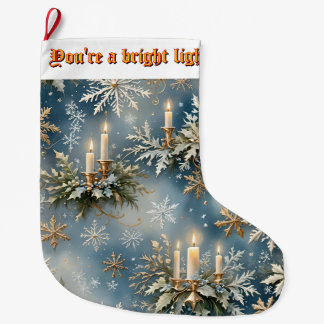 Candle ai art large christmas stocking