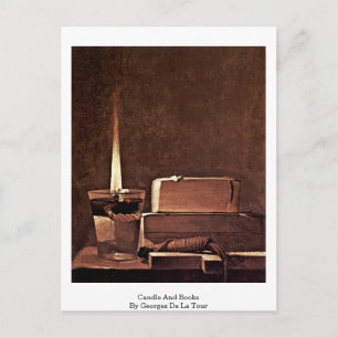 Candle And Books By Georges De La Tour Postcard