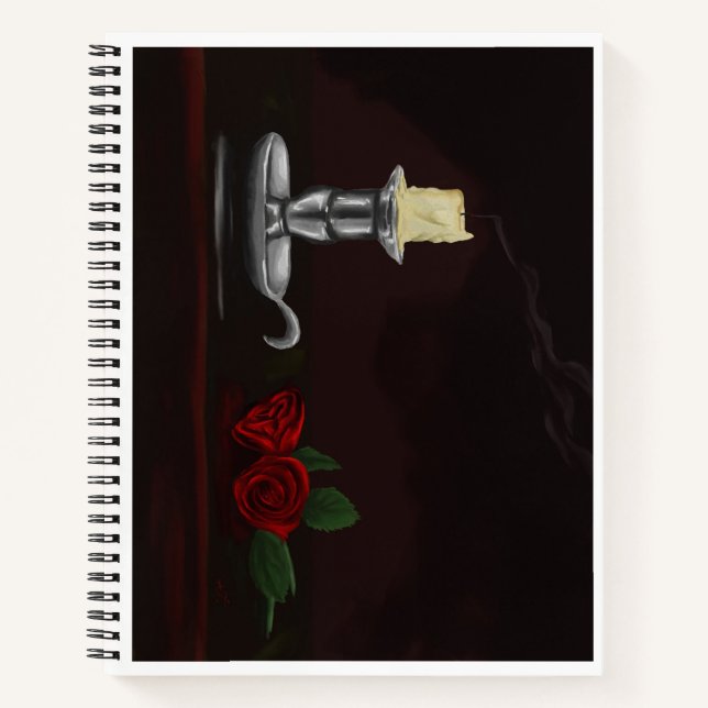 Candle and roses painting notebook (Front)
