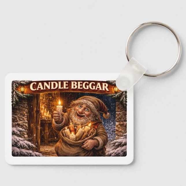 Candle Beggar Icelandic Yule Lad Key Ring (Front)