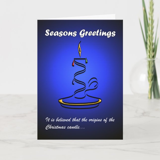 Candle (Blue) Holiday Card (Front)