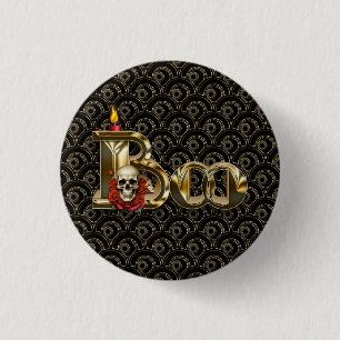 Candle Boo Halloween Button