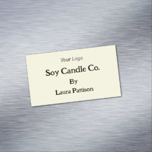Candle business add name company website email det magnetic business card