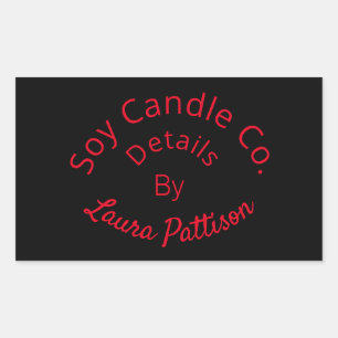 Candle business add name company website email det rectangular sticker