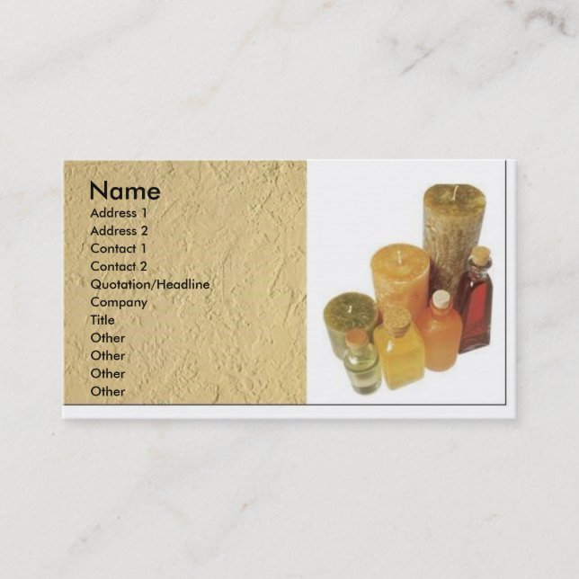 Candle business card (Front)
