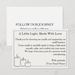 Candle Business Custom Thank You Enclosure Card