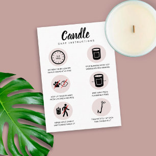 Candle Care Card Safety Instructions Feminine