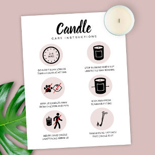 Candle Care Card Safety Instructions Feminine