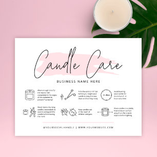 Candle Care Card Safety Instructions Feminine