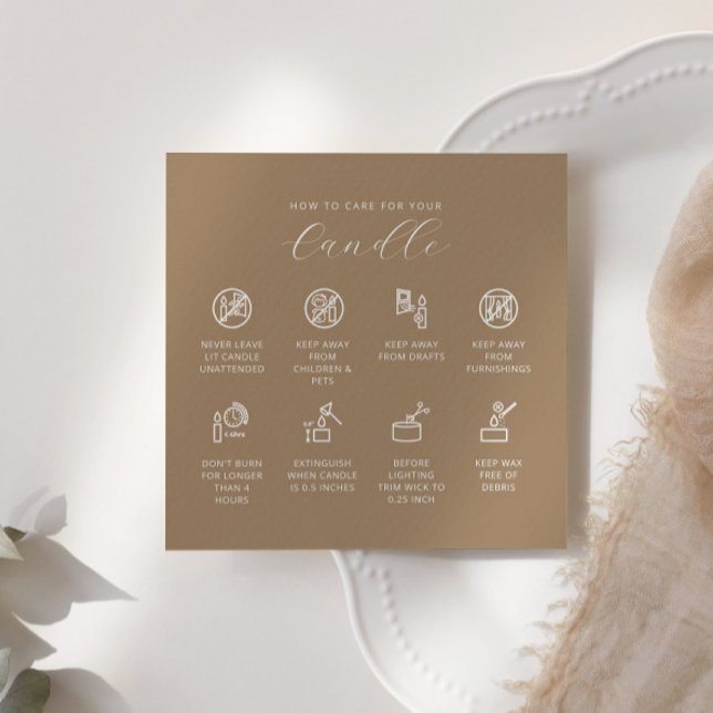 Candle Care Card Thank You Card Instruction Card (Creator Uploaded)