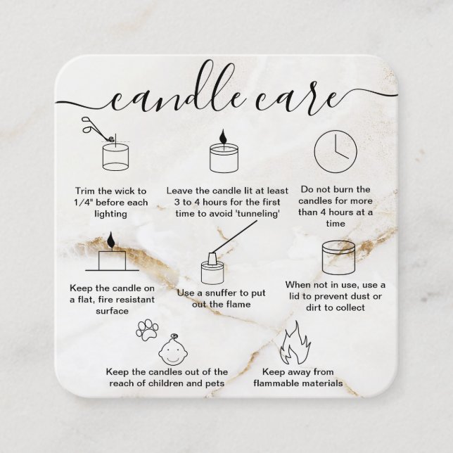 Candle Care Card Thank You Card Made with Love (Front)