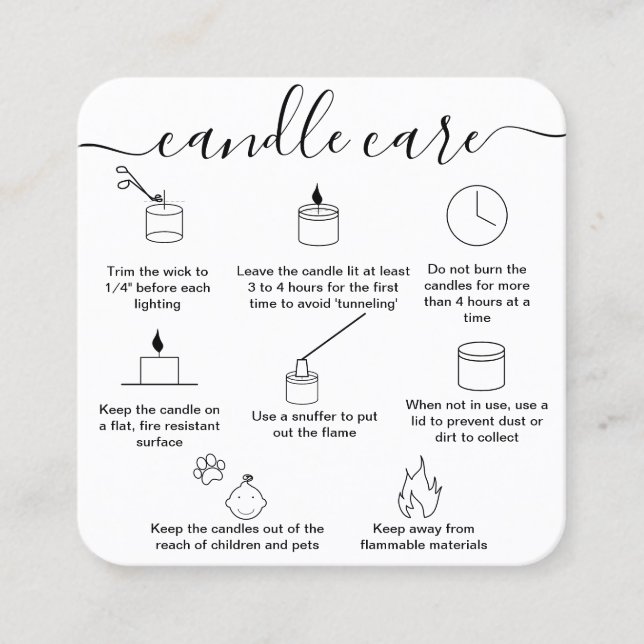 Candle Care Card Thank You Card Made with Love (Front)