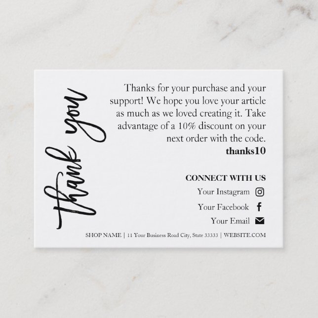 Candle Care Chic Script Thank You Card (Front)