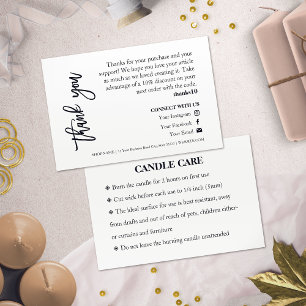 Candle Care Chic Script Thank You Card