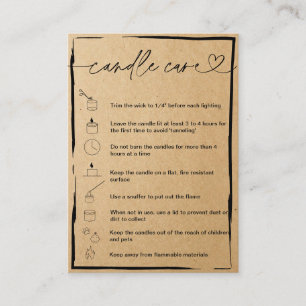 Candle Care Instructions Card Add Your Logo Simple