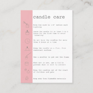 Candle Care Instructions Card Add Your Logo Simple