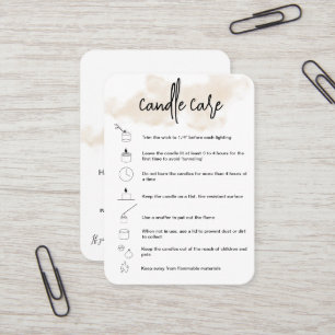 Candle Care Instructions Card Add Your Logo Simple