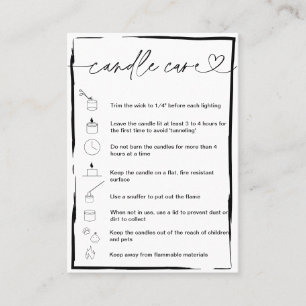 Candle Care Instructions Card Add Your Logo Simple
