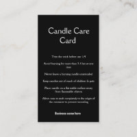 Candle care instructions wax melt add q r code bus