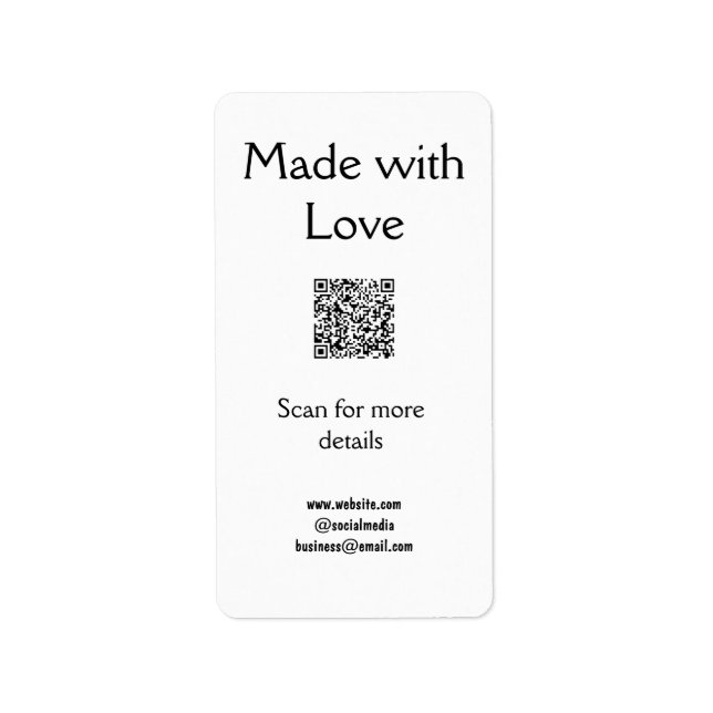 Candle care instructions wax melt add q r code bus label (Front)