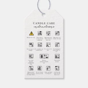 Candle Care Safety Instructions Icons Add Logo  Gift Tags