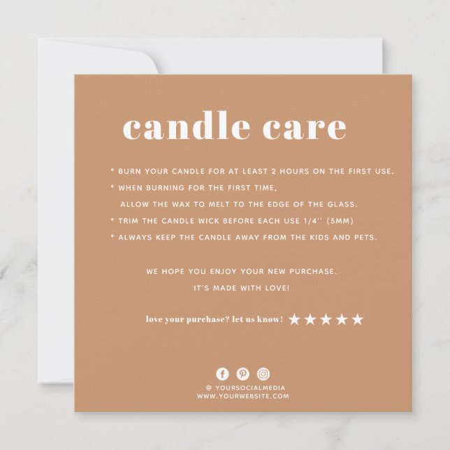 Candle Care Thank You Card (Front)