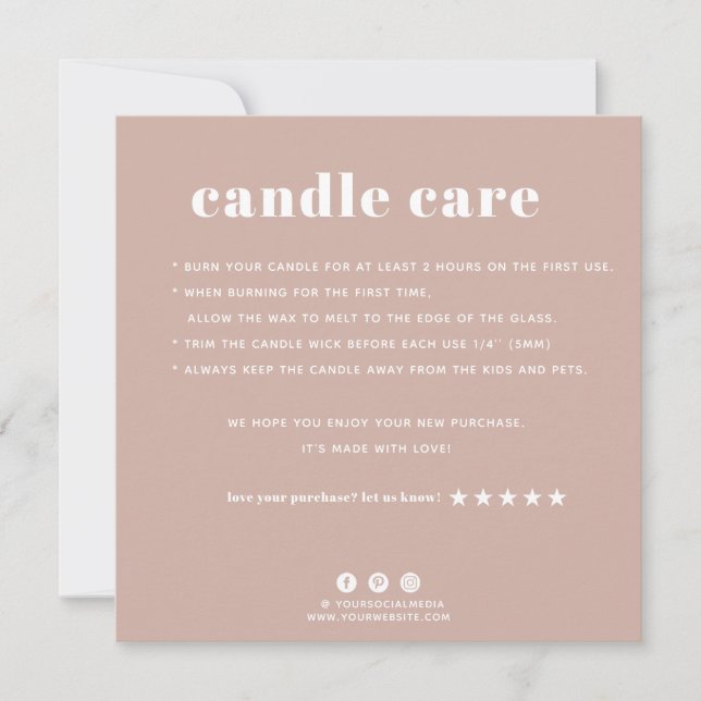 Candle Care Thank You Card (Front)