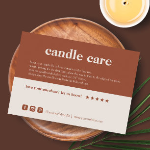 Candle Care Thank You Packaging Card