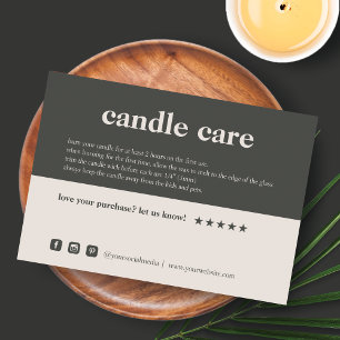Candle Care Thank You Packaging Card