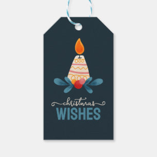 Candle Christmas Wishes Gift Tag