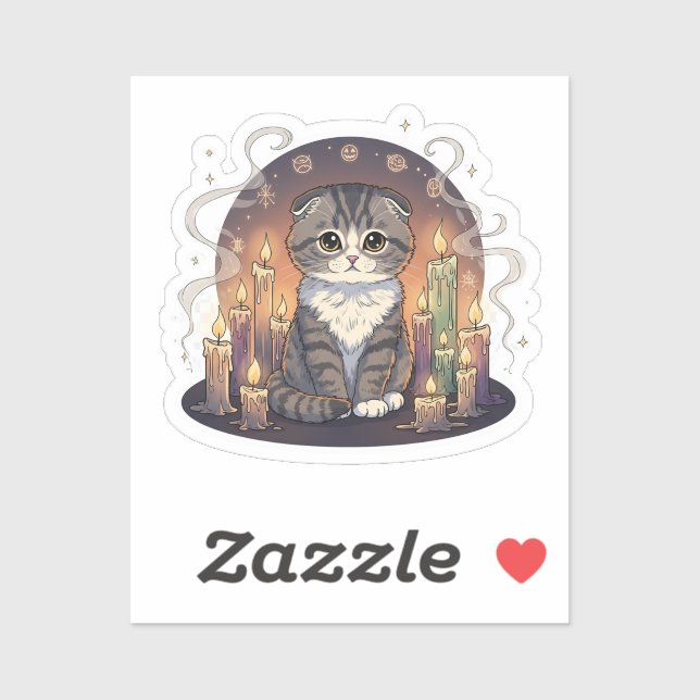 Candle Circle Fold – Scottish Fold Cat Halloween (Sheet)
