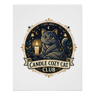 Candle Cosy Cat Cat Dad Gift Idea - Candle Cosy Ca Poster