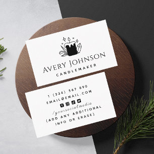 Candle & Crystal Jewel Candlemaker Classic White Business Card