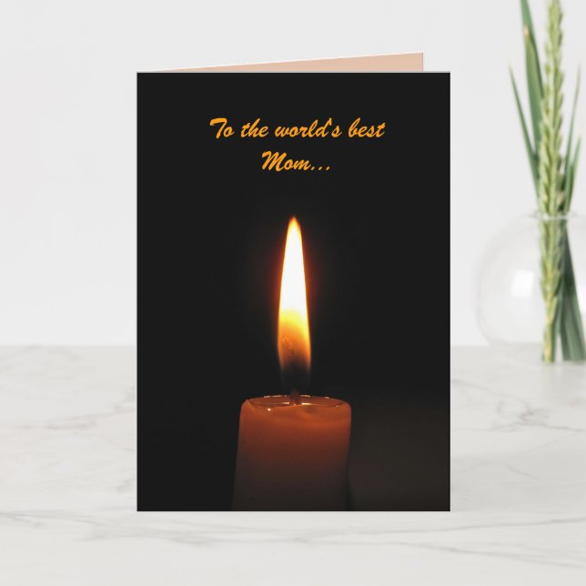 Candle Flame Mothers Day Card (Front)
