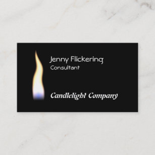 Candle flame on black business card