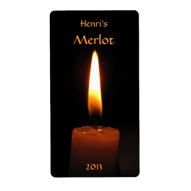 Candle Flame Wine Label (Front)