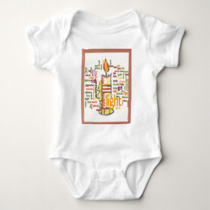 Candle Flame Word Cloud Art Print Baby Bodysuit