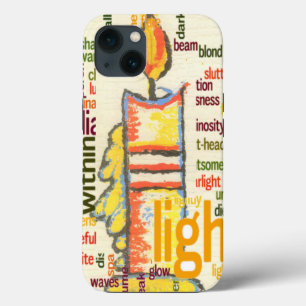 Candle Flame Word Cloud Art Print iPhone 13 Case
