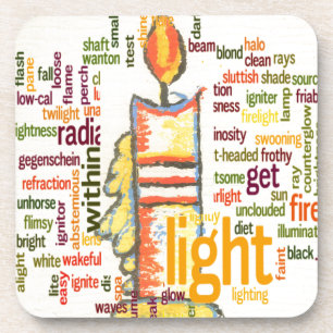 Candle Flame Word Cloud Art Print Coaster