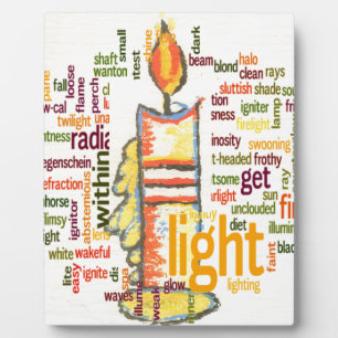 Candle Flame Word Cloud Art Print Plaque