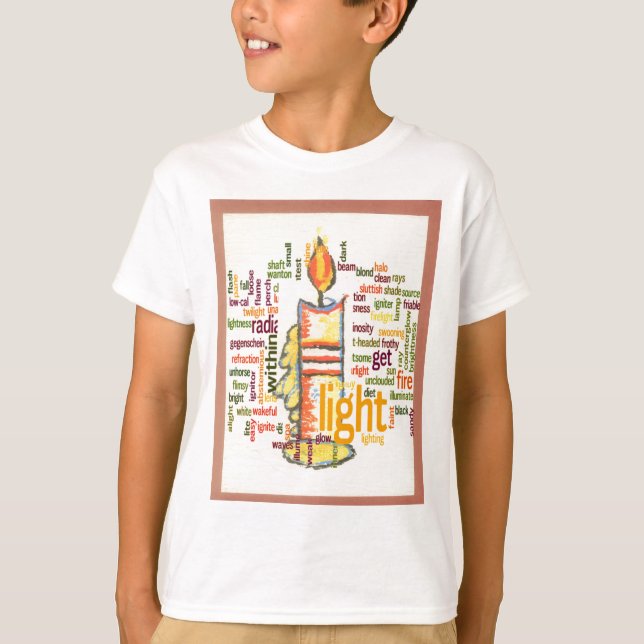 Candle Flame Word Cloud Art Print T-Shirt (Front)