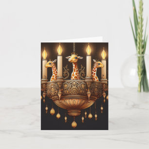 Candle Giraffe Chandelier Card